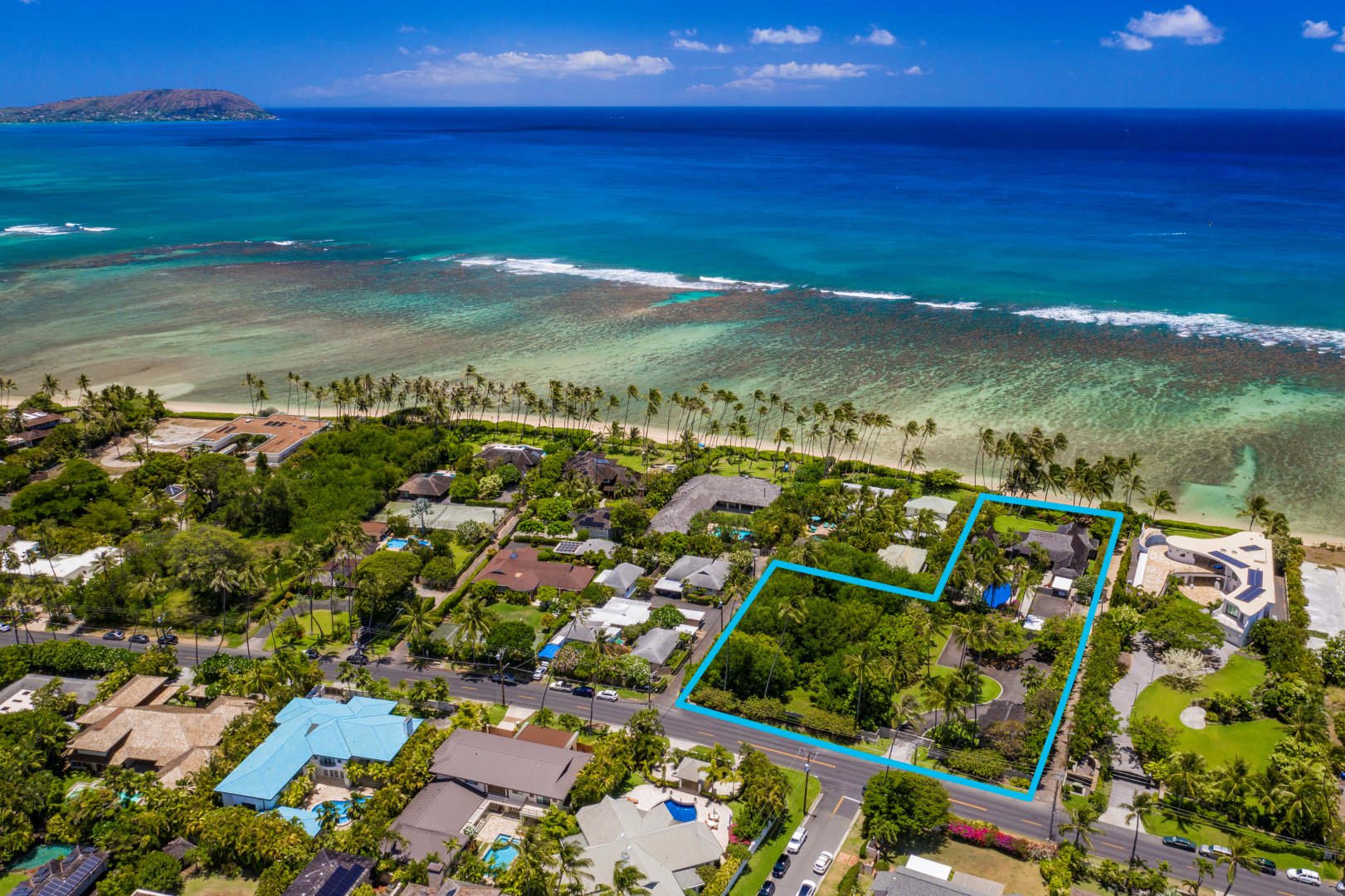 Kahala Beachfront Estate 1.75 Acres, Three Parcels, Honolulu 96816